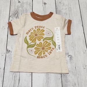 NWT Little Co By Lauren Conrad More Peace More Love 3 Month short sleeve top